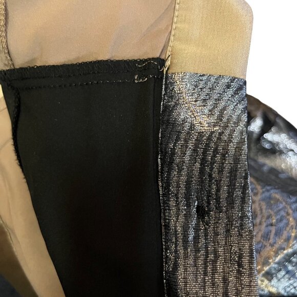 Teri Jon Rickie Freeman Feather Jacquard Full Length Gown Used Formal 4 - Picture 11 of 16